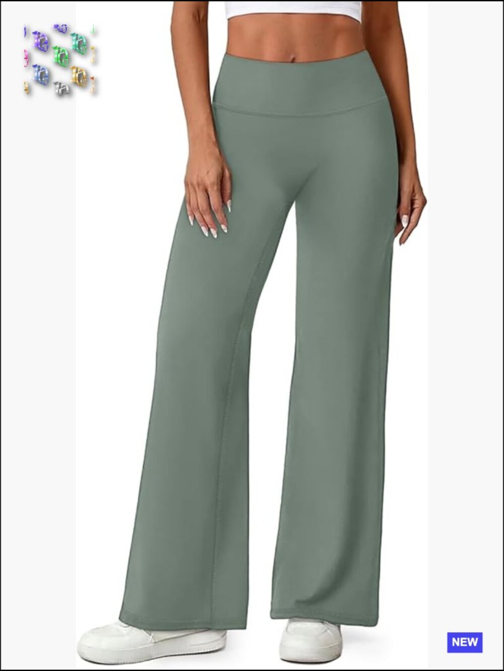 High Waisted Wide Leg Yoga Pants Tummy Control No Front Seam Workout Pilates